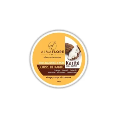 ALMAFLORE BEURRE DE KARITE PURE NATURELLE 100 GR