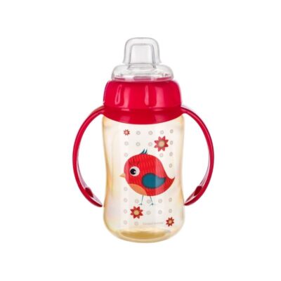 CANPOL BIBERON PLASTIQUE ROUGE SILICONE 6M+ 320ML REF 56/512