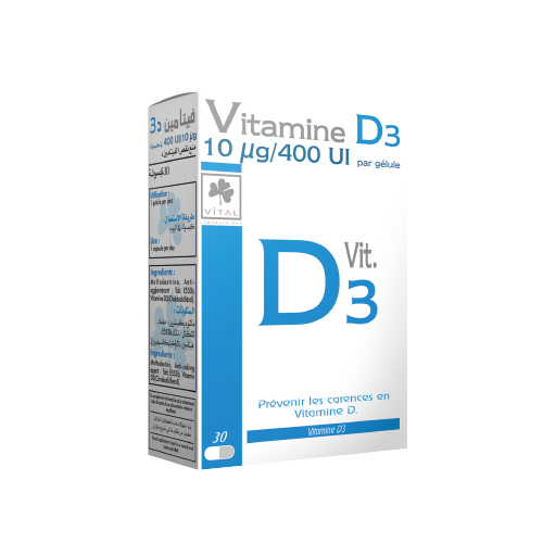 Vital Vitamine D3 – 30 gélules