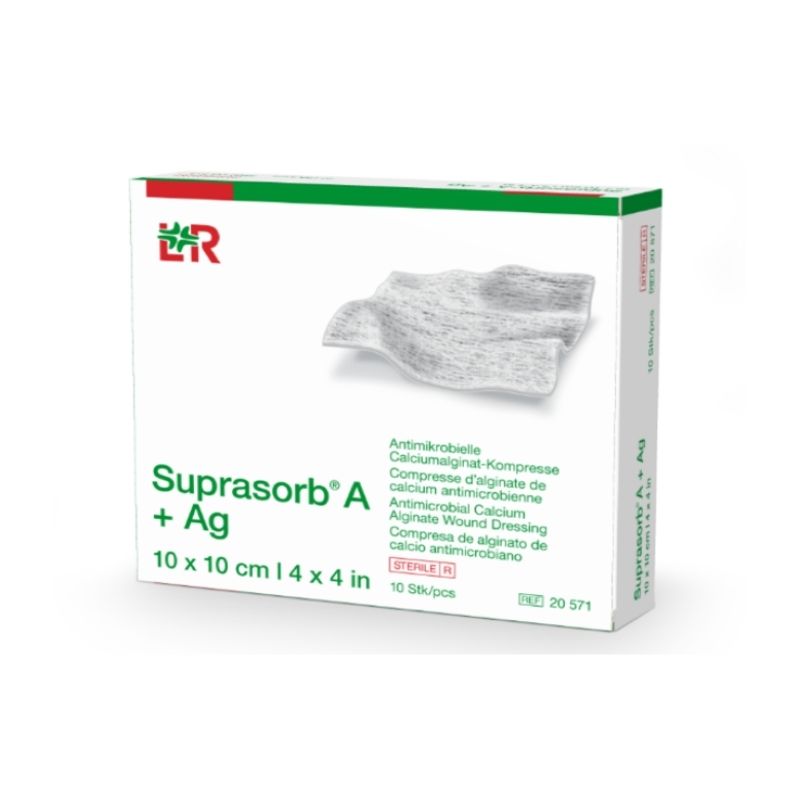SUPRASORB A+AG COMPRESSE 10×10 BT/10/ REF:20571