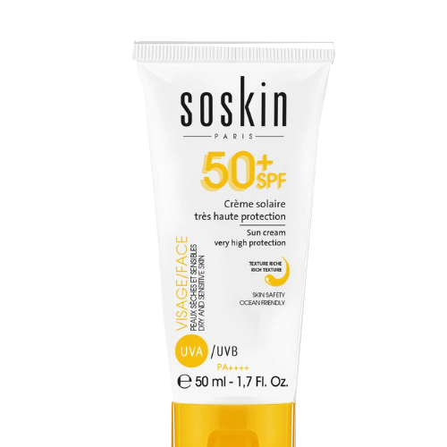 SOSKIN Crème Solaire Très Haute Protection peau sèche SPF50+ 50ml