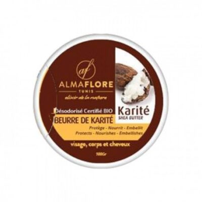 ALMAFLORE Beurre de Karité Désodorisé CERTIFIE BIO  100gr