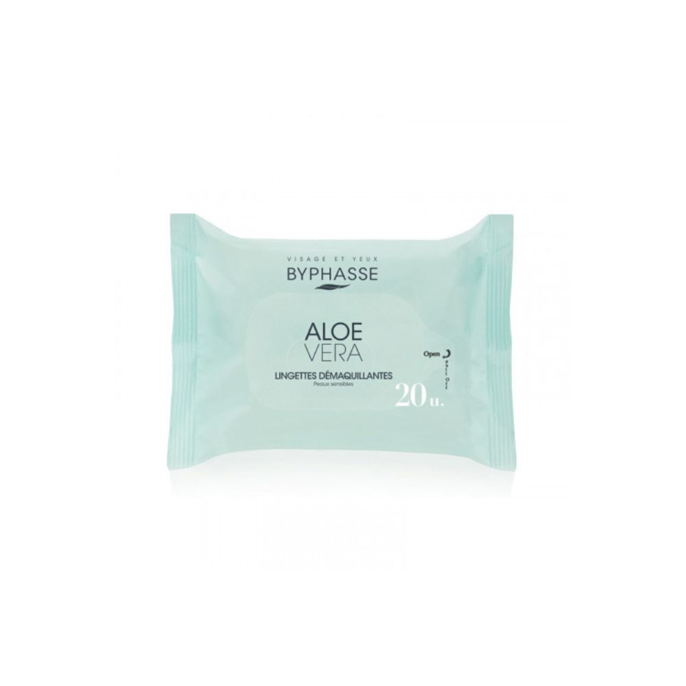 BYPHASSE LINGETTES DEMAQUILLANTES ALOE VERA 20 UNITES
