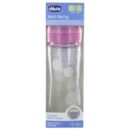 CHICCO WELL BEING BIBERON VERRE 240 ML DEBIT LENT 0 MOIS ET + Rose