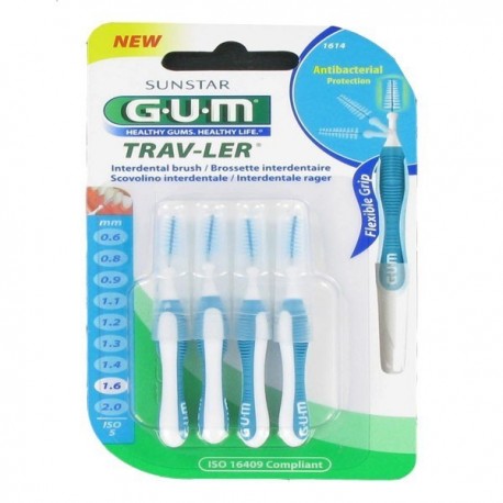 GUM Brossettes Traveler fine conique bte de 4 (1614)