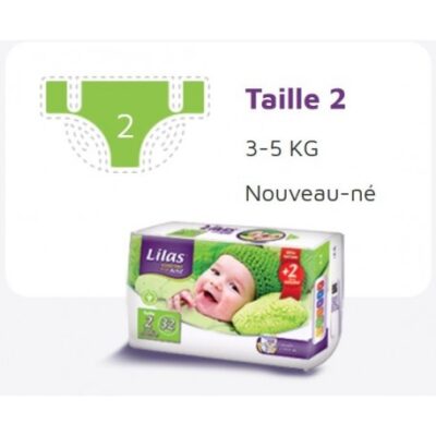 Lilas Couche BB 3-5 Kg Confort max actif pharmacie   32 pièces