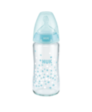 NUK BIBERON EN VERRE FIRST CHOICE bleu 0-6 MOIS   240ML