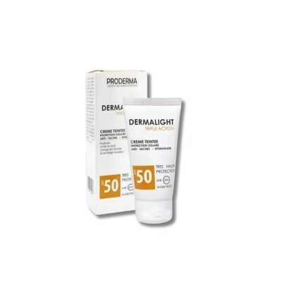 PRODERMA DERMALIGHT – CREME SOLAIRE TRIPLE ACTION TEINTE SPF 50+