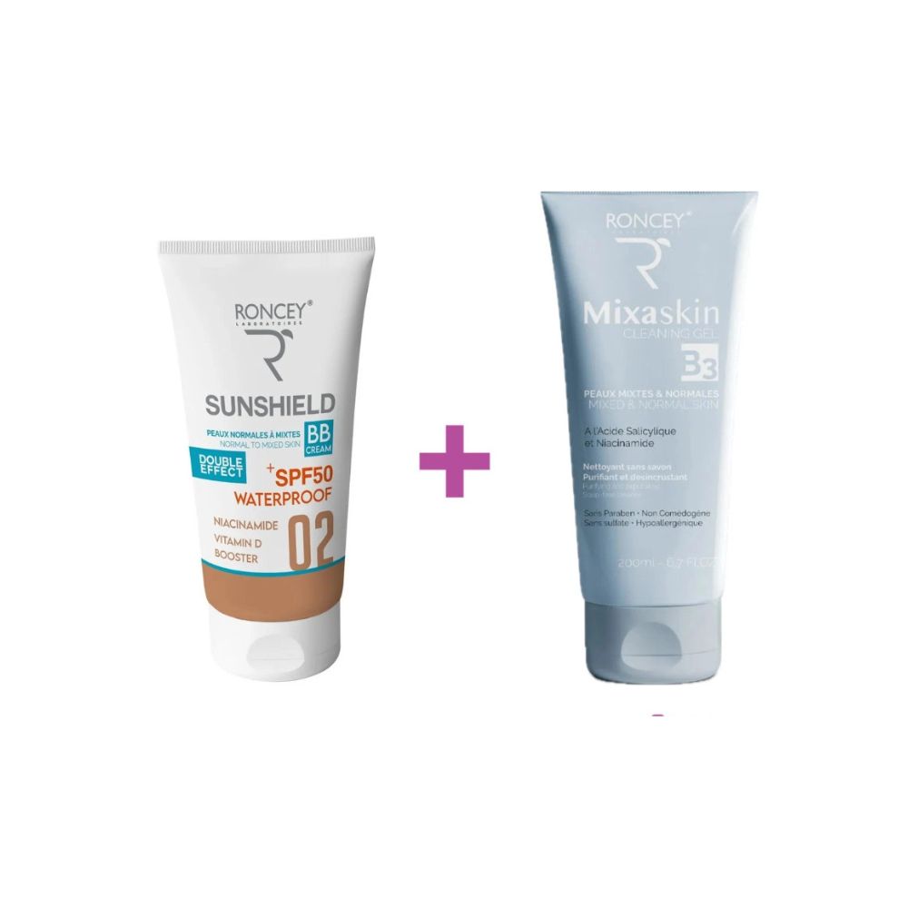 Roncey Coffret Sunshield Teinte 02 et Mixaskin pour Peaux Mixte -50%